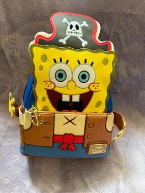 Loungefly SpongeBob Pirate Mini Backpack - Yellow, Blue, Brown, Red